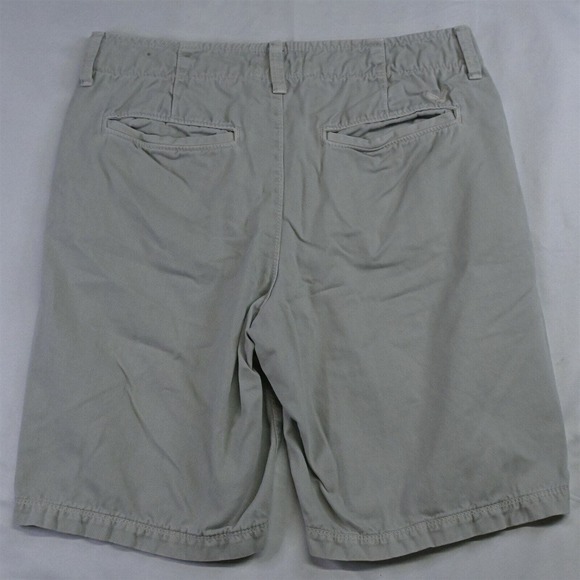 American Eagle 30 x 10" Stone Khaki Flat Front 100% Cotton‎ Chino Shorts - Picture 5 of 5